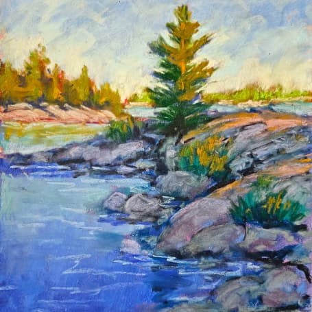 Pastel Landscape – Forests, Waterways and Farmlands